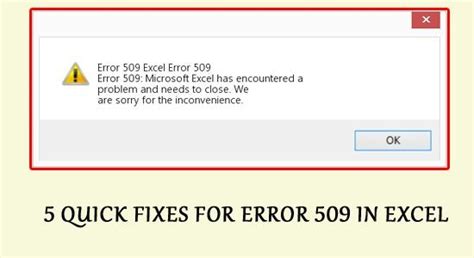 5 Quick Fixes For Error 509 In Excel 5 Quick Fixes For Error 509 In Excel