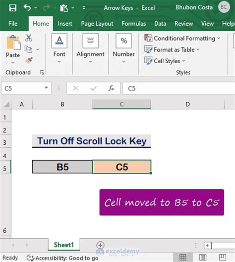 Excel Arrows Not Moving Cell Fix