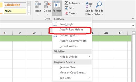 Excel Auto Adjust Cell Height
