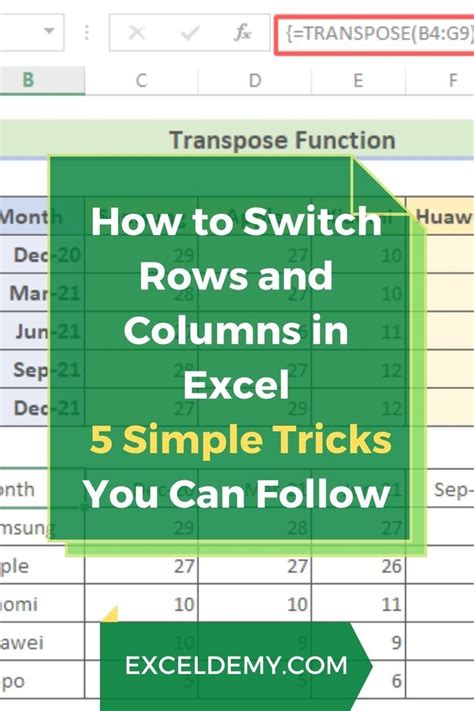 How To Switch Rows And Columns In Excel 5 Methods Excel Workbook Template Column How To Switch Rows And Columns In Excel 5 Methods Excel Workbook Template Column
