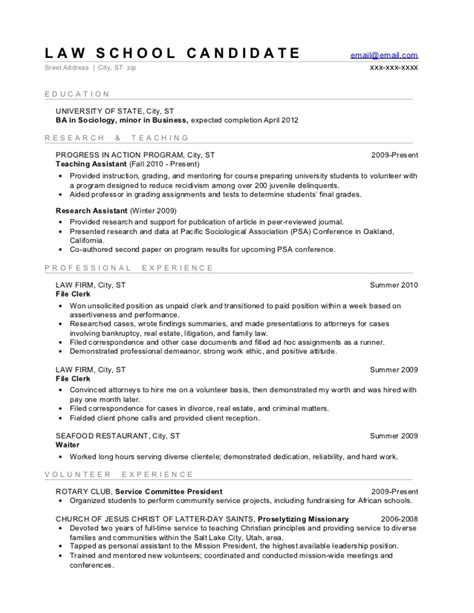Law School Application Resume Guide