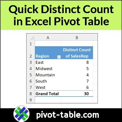 Quick Count Unique Distinct Items In Excel Pivot Table Excel Pivot Tables