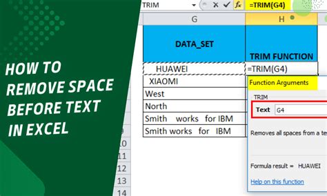 Remove Space Before Text Excel