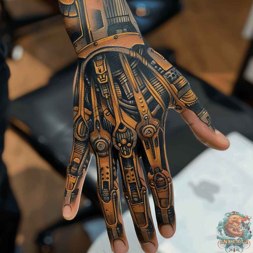 5 Robotic Hand Tattoos