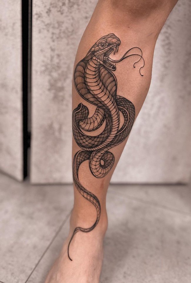 Snake Leg Tattoo Designs