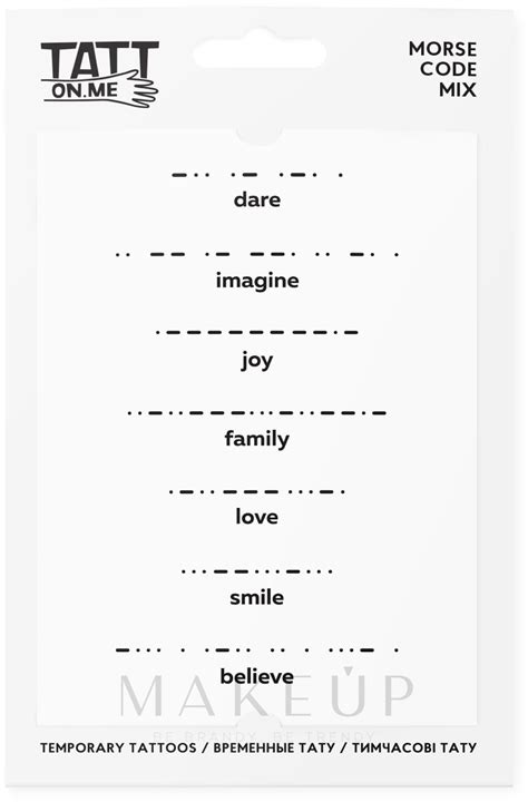 Tatton Me Morse Code Mix Set Temporary Tattoos Makeup